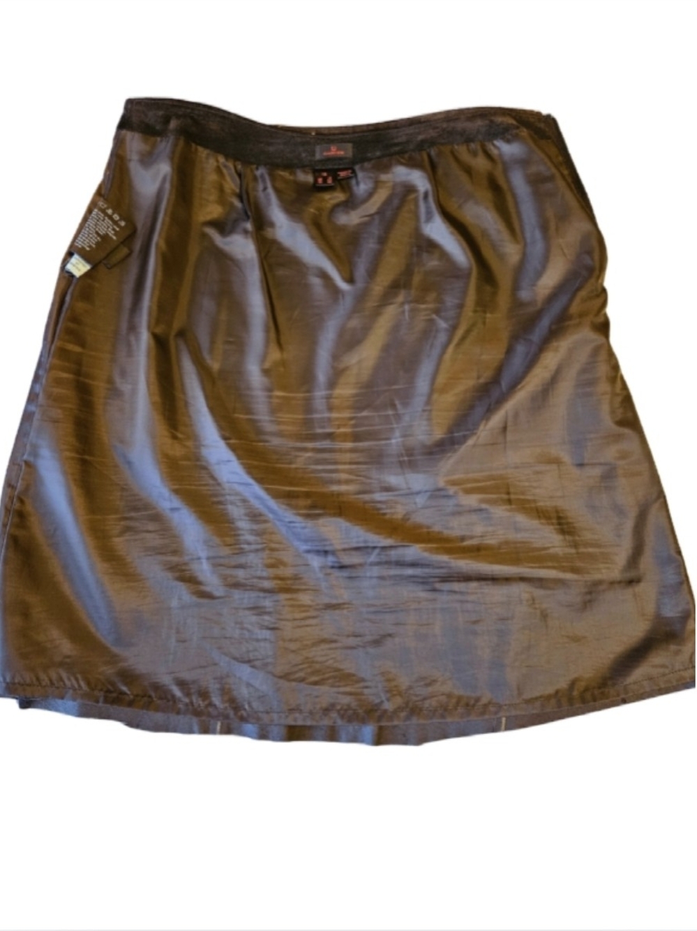 🍂Danier Dark Brown Suede Curved-Seam A-Line Skirt | Made In 🍁 - Picture 5 of 7